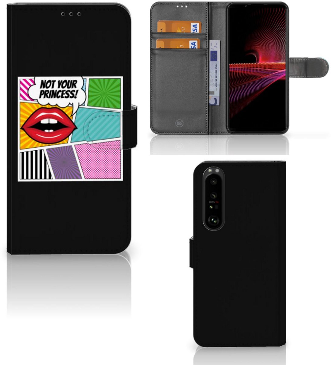 Sony Xperia 1 III Wallet Case met Pasjes Popart Princess