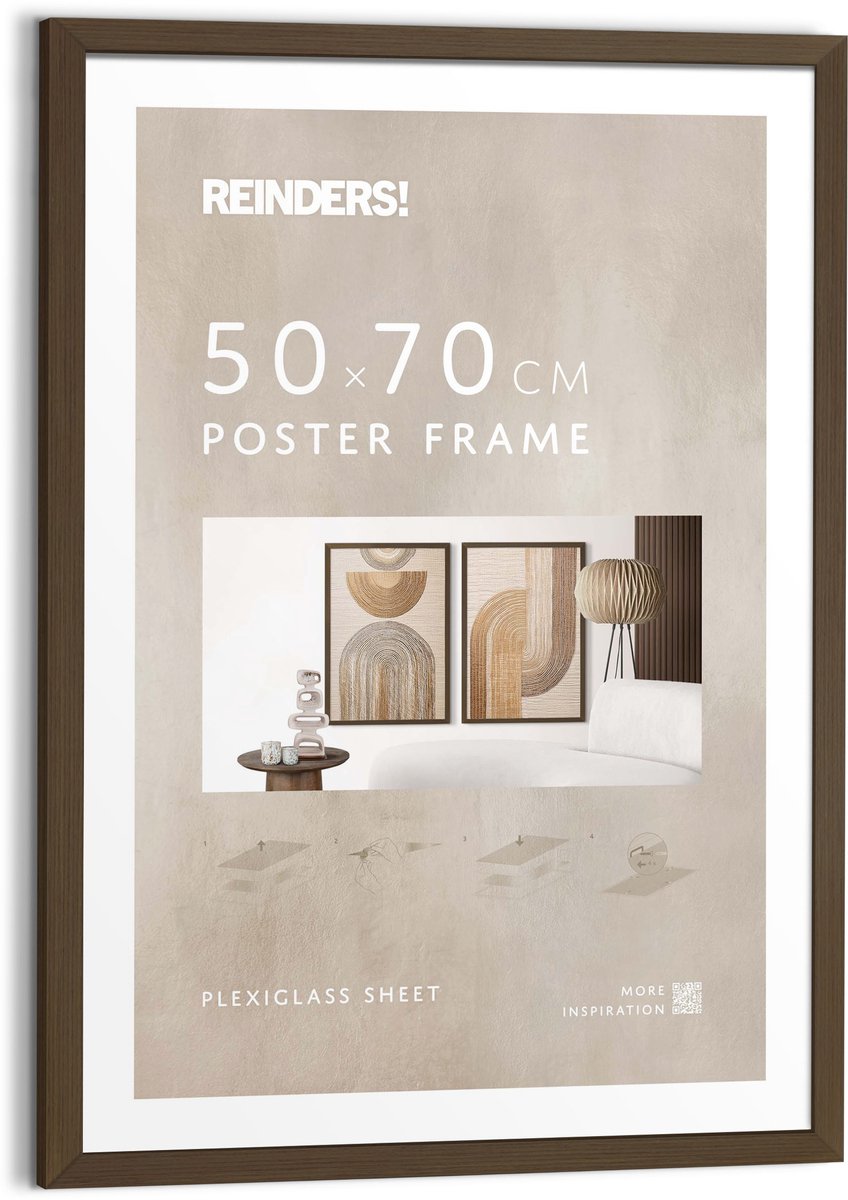 Wissellijst hout Poster 50x70 walnoot Hout - REINDERS