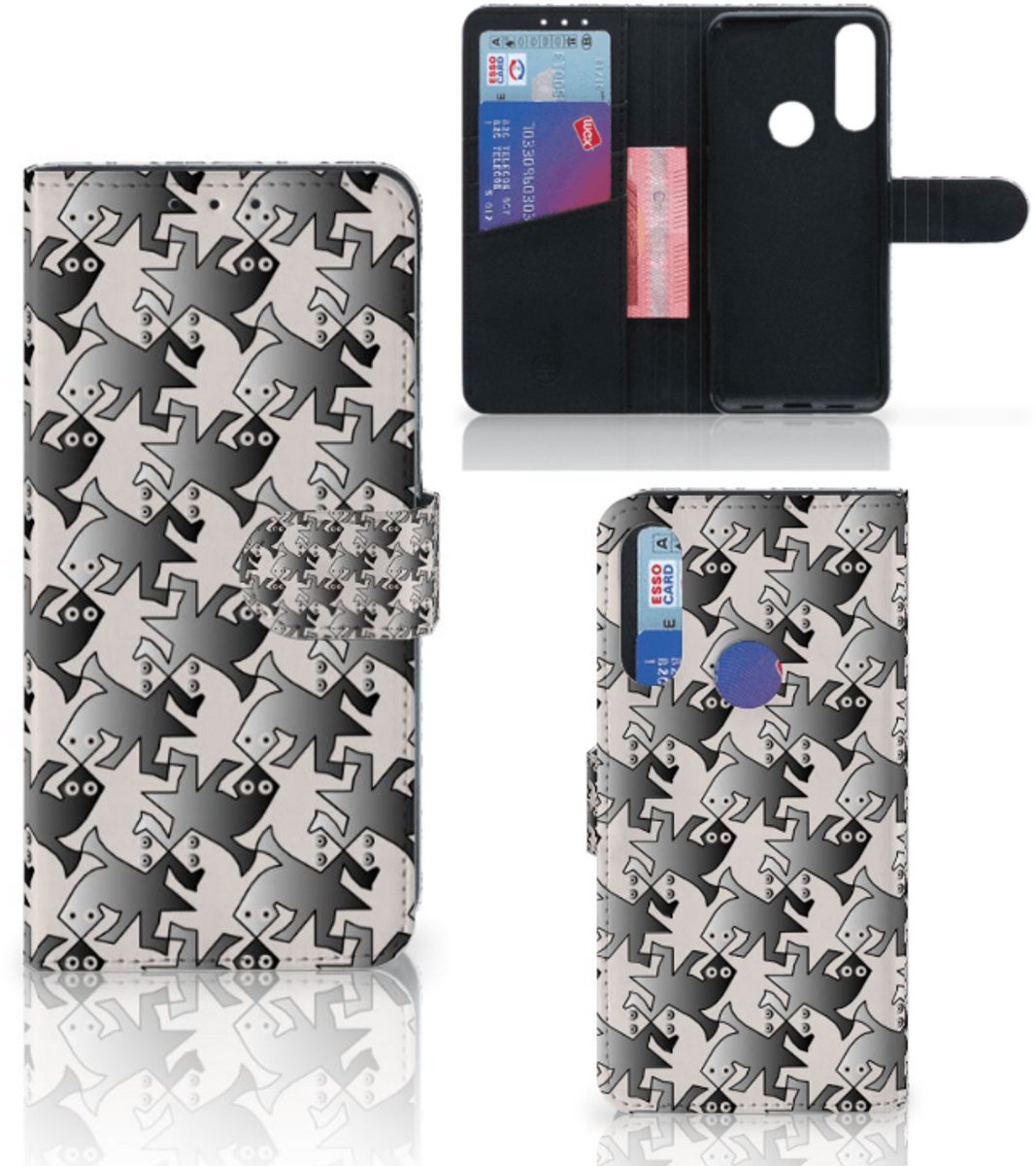 Alcatel 1S 2020 Telefoonhoesje met Pasjes Salamander Grey