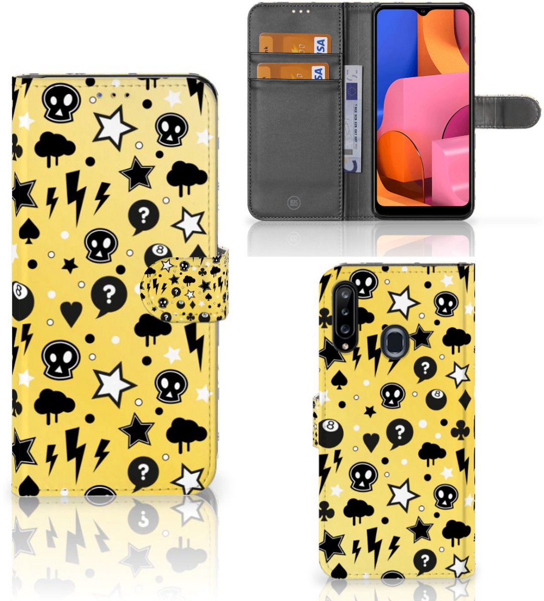 Telefoonhoesje met Naam Samsung Galaxy A20s Punk Geel