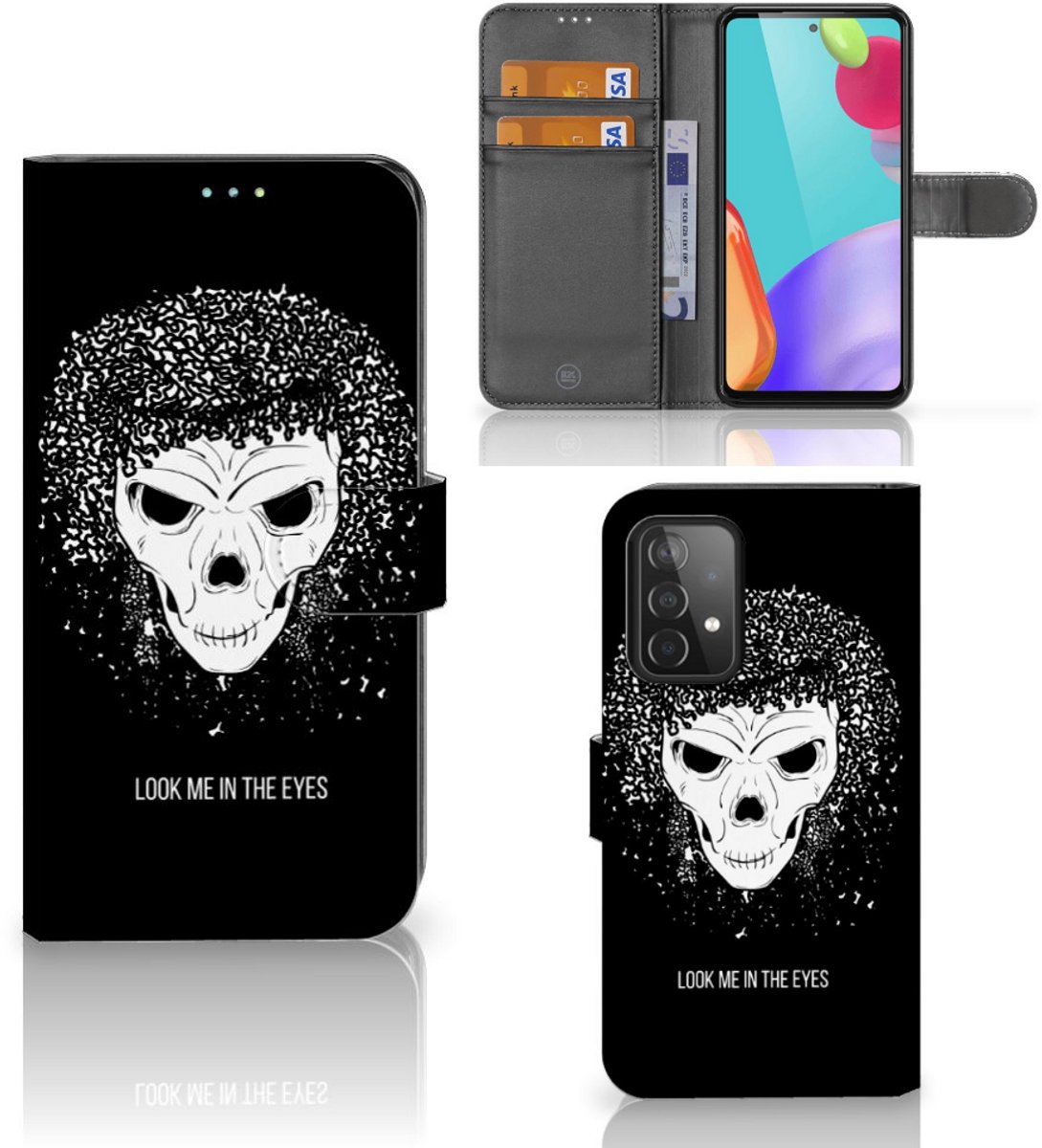 Telefoonhoesje met Naam Samsung Galaxy A52 Skull Hair