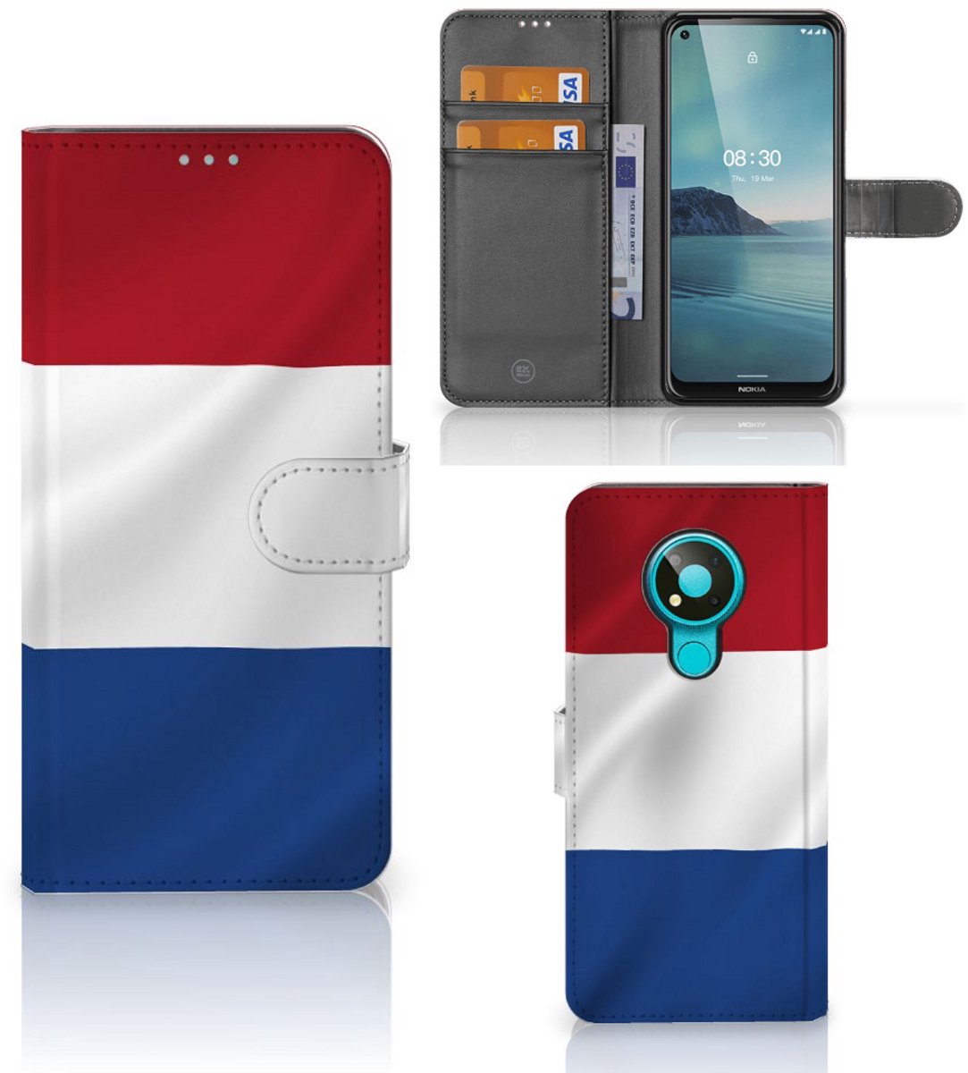 Nokia 3.4 Bookstyle Case Nederlandse Vlag