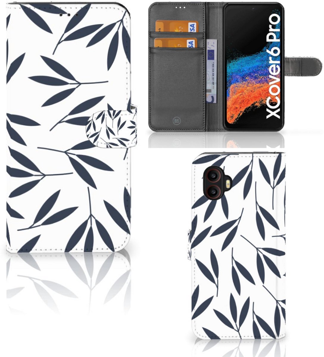 Samsung Galaxy Xcover 6 Pro Hoesje Leaves Blue