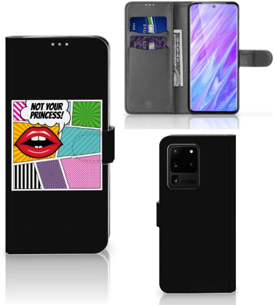 Samsung Galaxy S20 Ultra Wallet Case met Pasjes Popart Princess