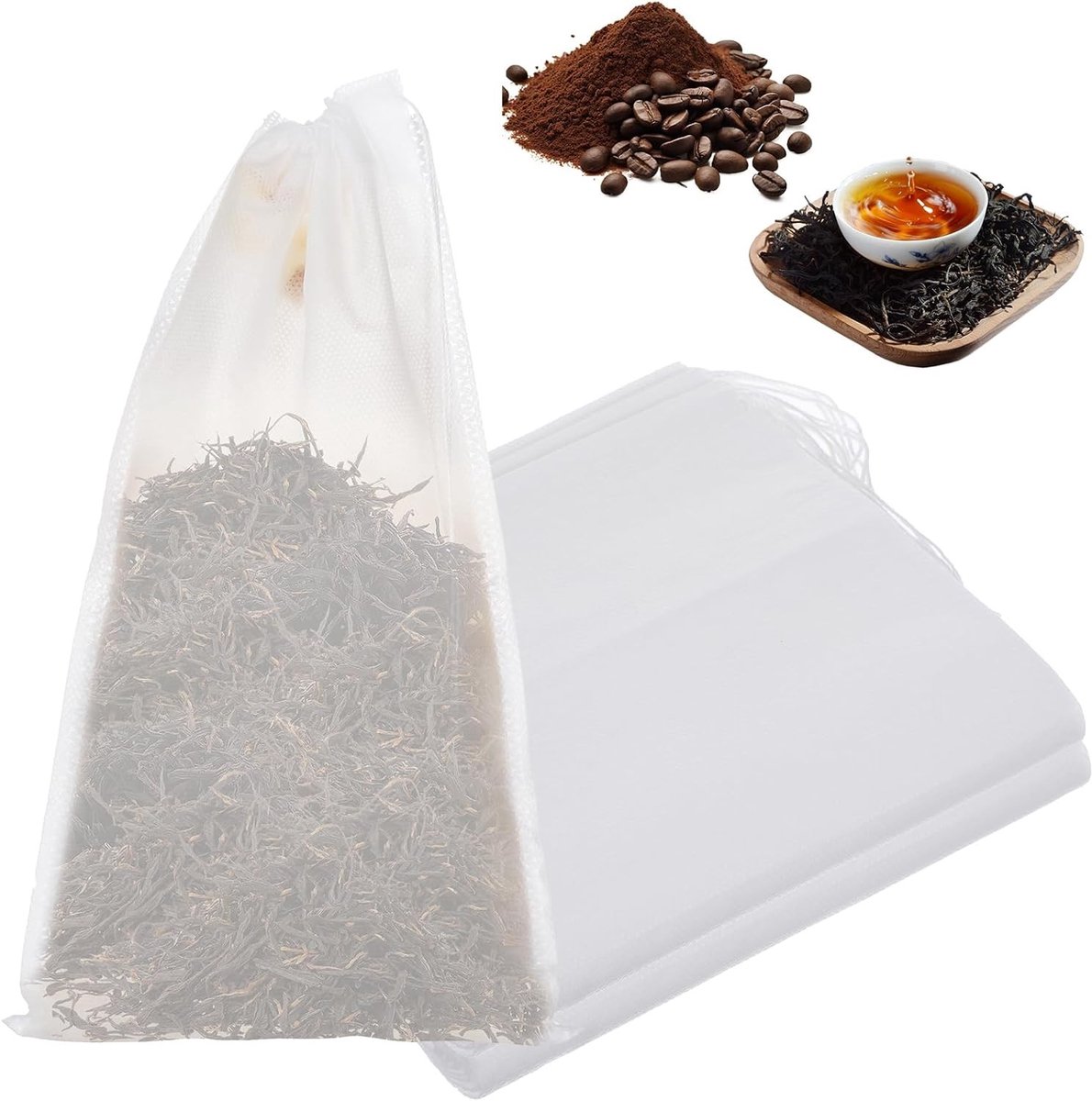 30 Stuks Kruidentassen 25 x 15 cm voor Koken, Herbruikbare Kruidenzeef, Specerijen en Thee Filter
