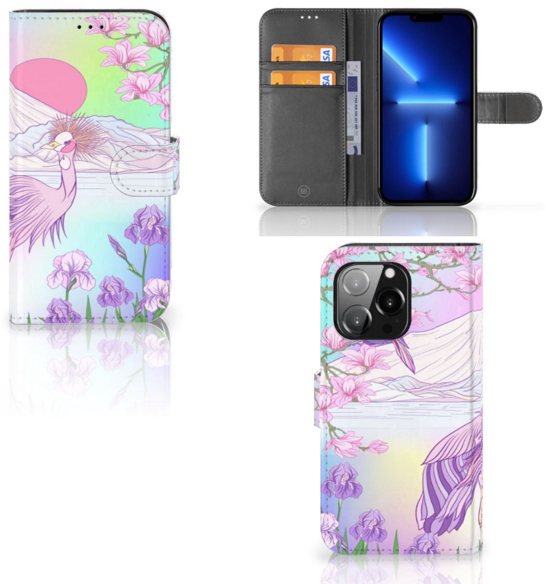 iPhone 13 Pro Telefoonhoesje met Pasjes Bird