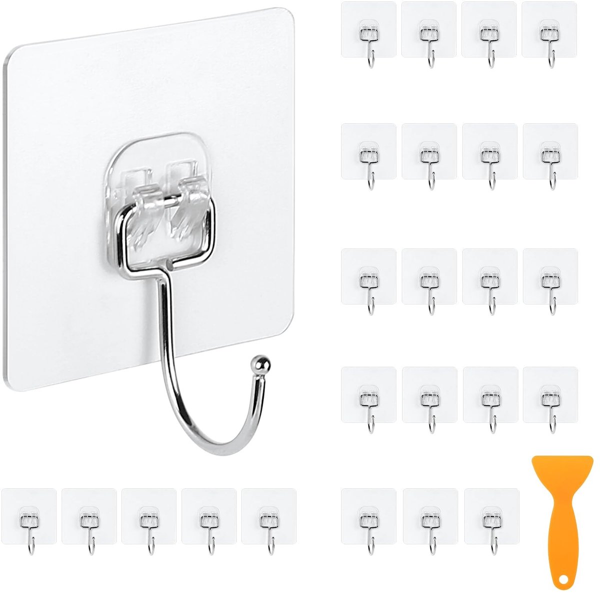 Cosensi - Zelfklevende Haak - Heavy Duty - 25 Stuks - Transparant - Waterdicht - Voor Badkamer Keuken Kantoor - Sterke Adhesie