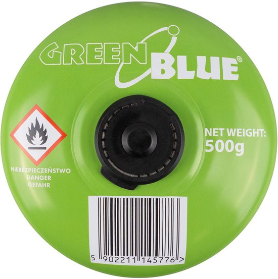 GreenBlue - Gasflessen 2 stuks - Gaspatroon van 500 g. Certificaat: Pi 0437, conform EN 417, butaan-propaan, temperatuurbereik -10 °C tot +40 °C, schroefdraadventiel 7/16'' GB499 van Merkloos — afbeelding 5