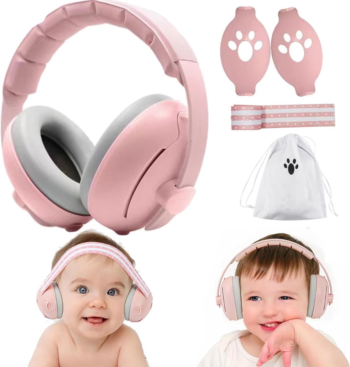 Quvo® Gehoorbescherming Baby - Gehoorbescherming - Roze - 18cm x 17cm x 6cm; 0.2