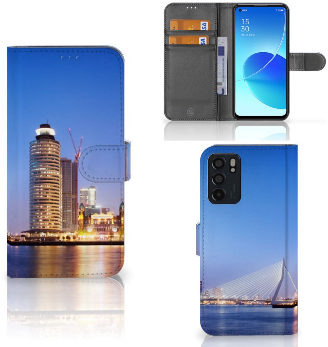 Book Case voor OPPO Reno6 5G Flip Cover Rotterdam