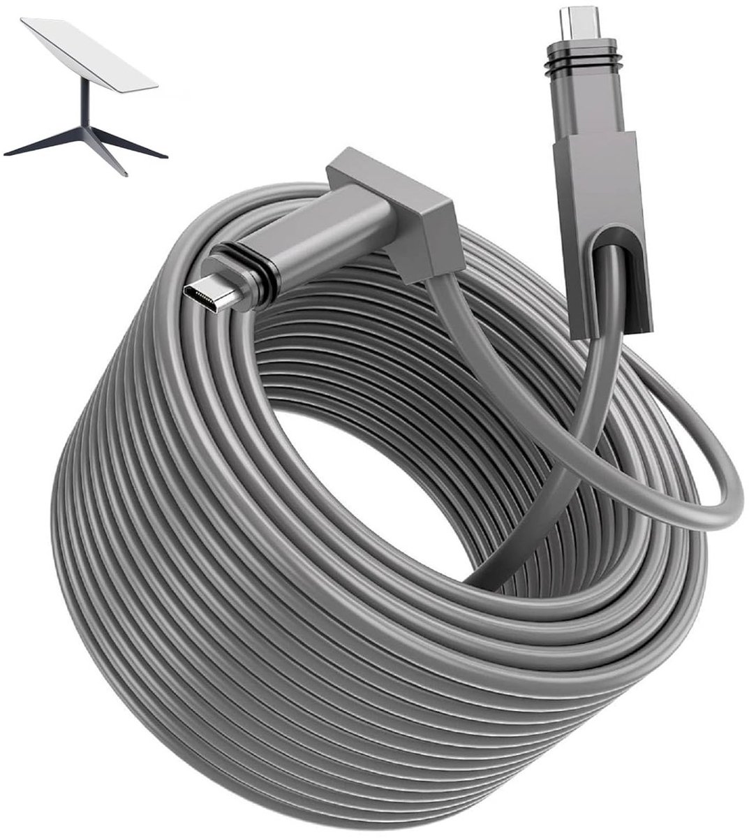 Verlengsnoer voor Satellietverbinding, Vervangingskabel voor Rectangulaire Satelliet, Starlink Accessoires, 15ft Kabel, Betrouwbare Connectiviteit