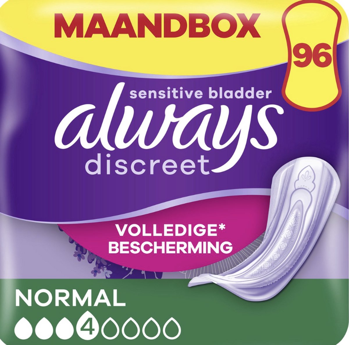 Always Maandverband – Discreet Normaal - 4 Duo-pakken van 24 Stuks