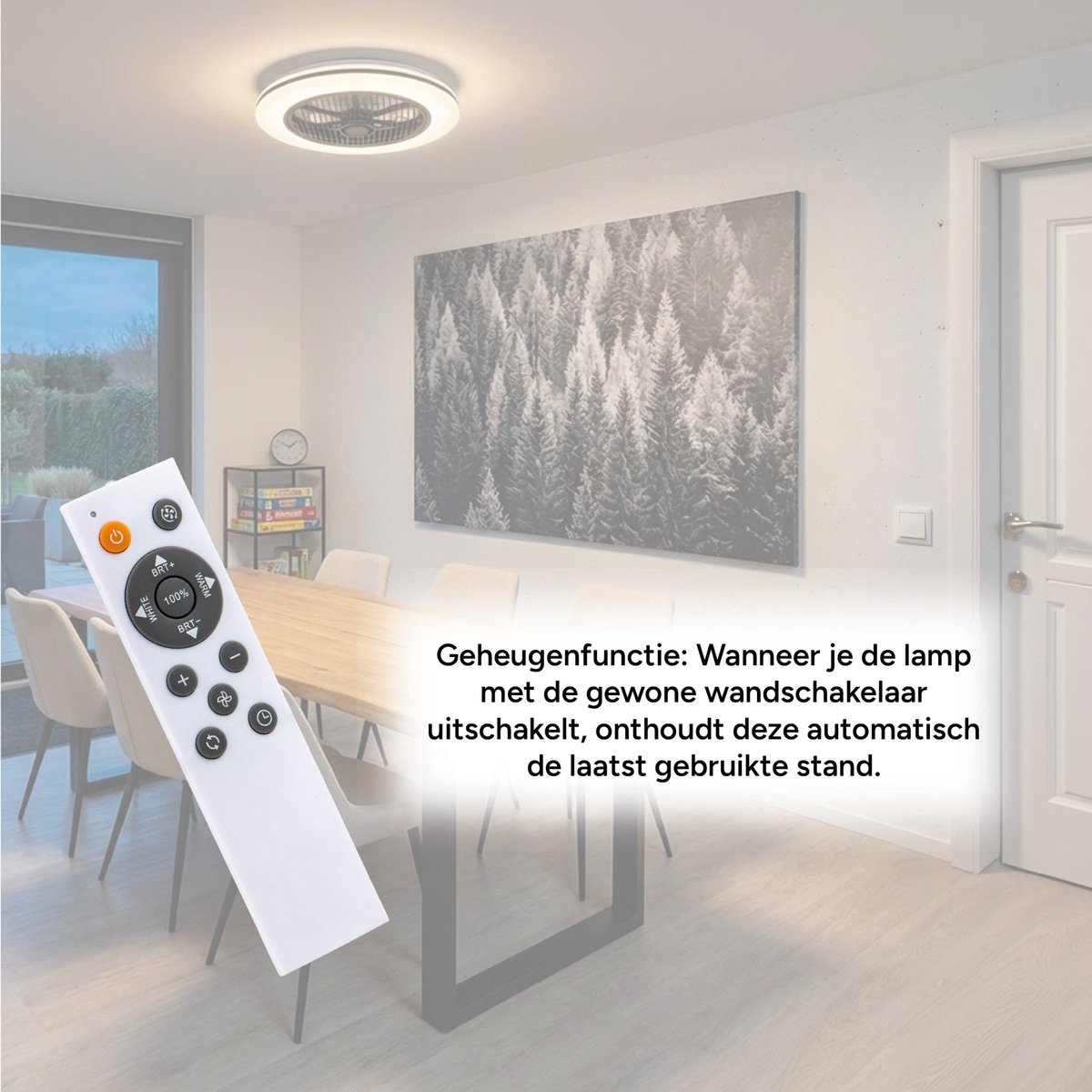 Proventa 3D Air Plafondventilator met verlichting 50 cm - Verspreidt lucht over hele kamer - Plafondlampen met Ventilator & Lamp - Met afstandsbediening - Ventilatorlamp - Ventilatoren plafond - Plafonventilator thumbnail 3