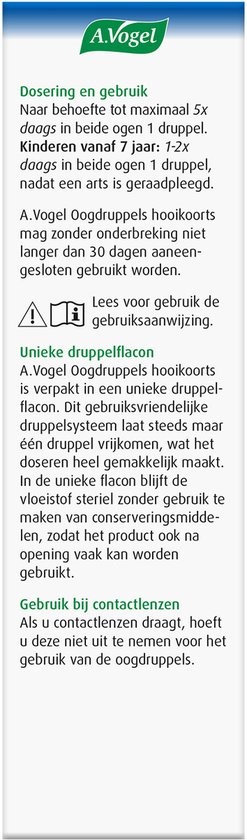 A.Vogel Pollinosan Hooikoorts Oogdruppels - Bij rode, branderige en jeukende ogen - 10 ml