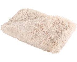 Pluizige koraalfleece huisdierdeken -Dubbellaagse huisdierdeken - Pluche kattenmat - Hondenmat - Deken - Warm en comfortabel - Lichtgewicht -Geschikt voor honden, puppy's, katten, kittens, enz. - Beige, bruin