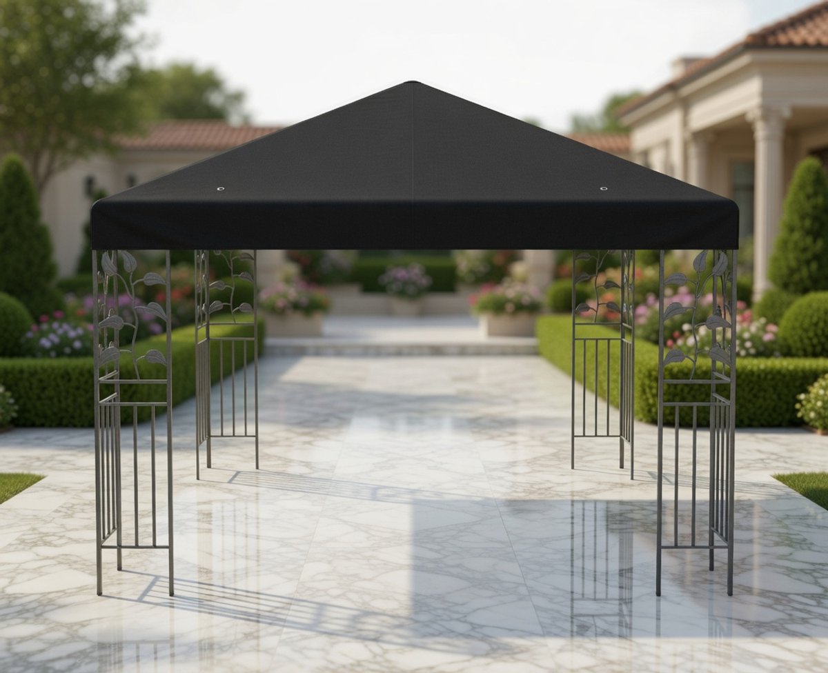 Premium Vervangend Paviljoendak 3x3 m – Waterafstotend en UV-bestendig – Stabiel en Duurzaam Polyester Dak met Klittenbandsluiting – Geschikt voor Tuinpaviljoens en Lounges – Medahomestore