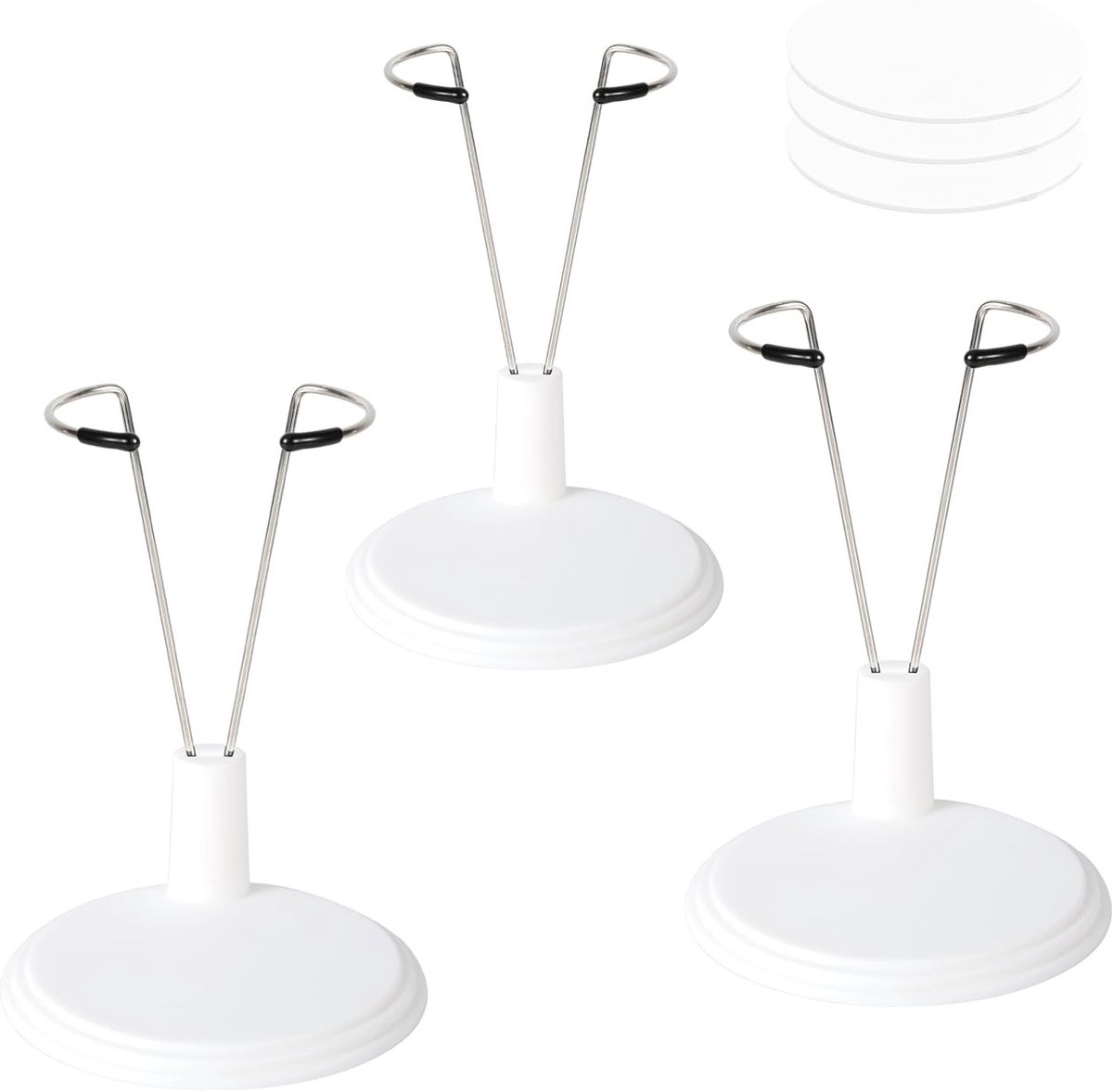 Verstelbare Pop Display Standaarden - 3 Stuks, Hoogwaardige Praktische Accessoires voor Opslag en Organisatie van Speelgoedpoppen, Wit