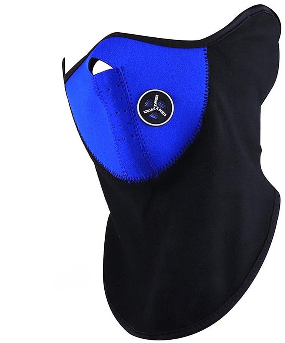 TRIXES Blue Neoprene & Fleece Half Face & Neck Warmer - Ideaal voor Skiën en Buitenactiviteiten