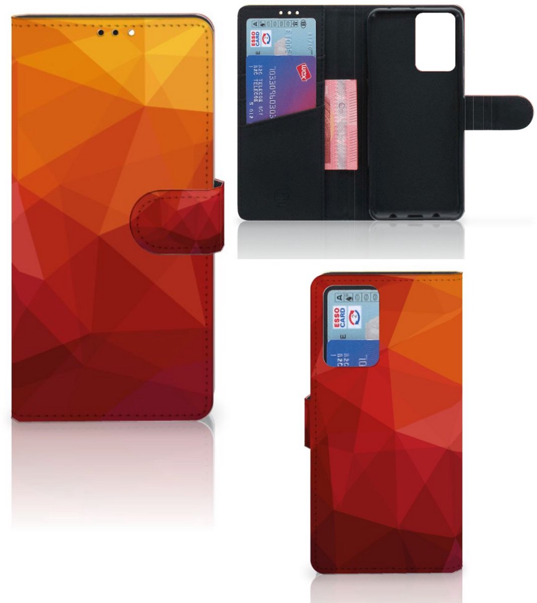 Book Case voor Xiaomi Redmi Note 10 Pro Polygon Red