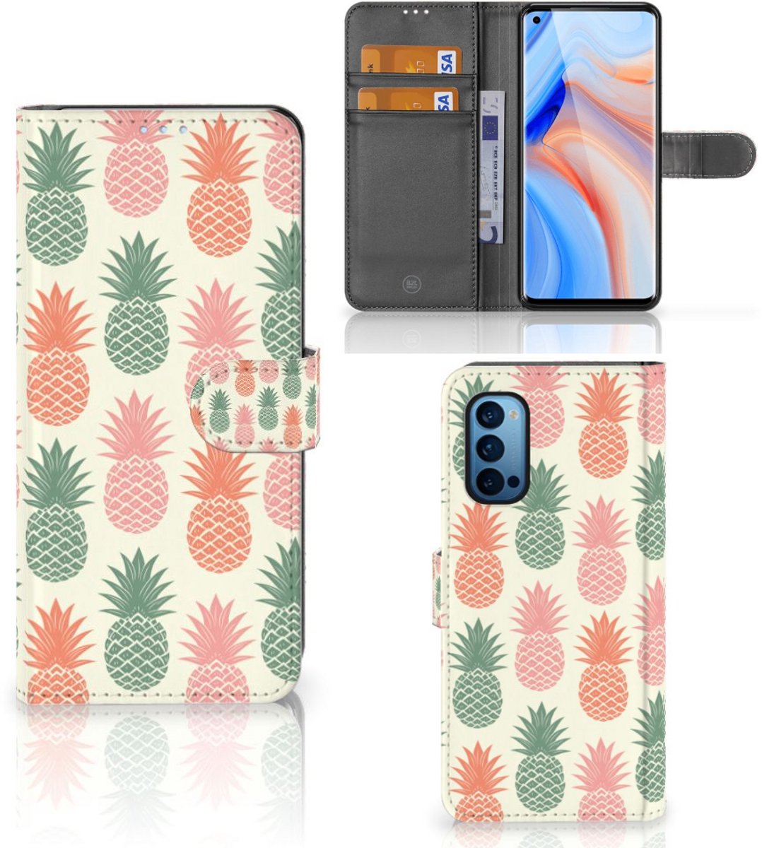 OPPO Reno 4 Pro 5G Book Cover Ananas