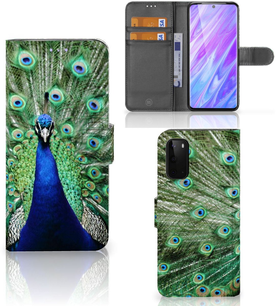Samsung Galaxy S20 Telefoonhoesje met Pasjes Pauw