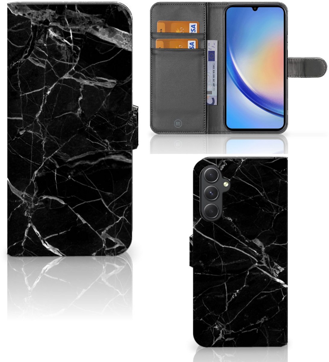 Samsung Galaxy A24 4G Bookcase Marmer Zwart - Origineel Cadeau Vader