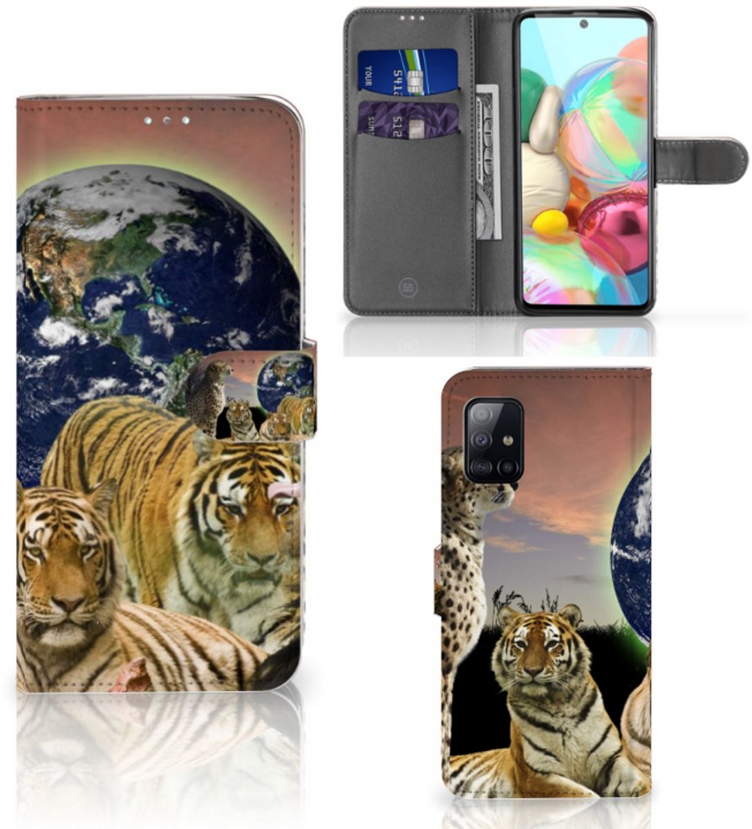 Samsung Galaxy A71 Telefoonhoesje met Pasjes Roofdieren