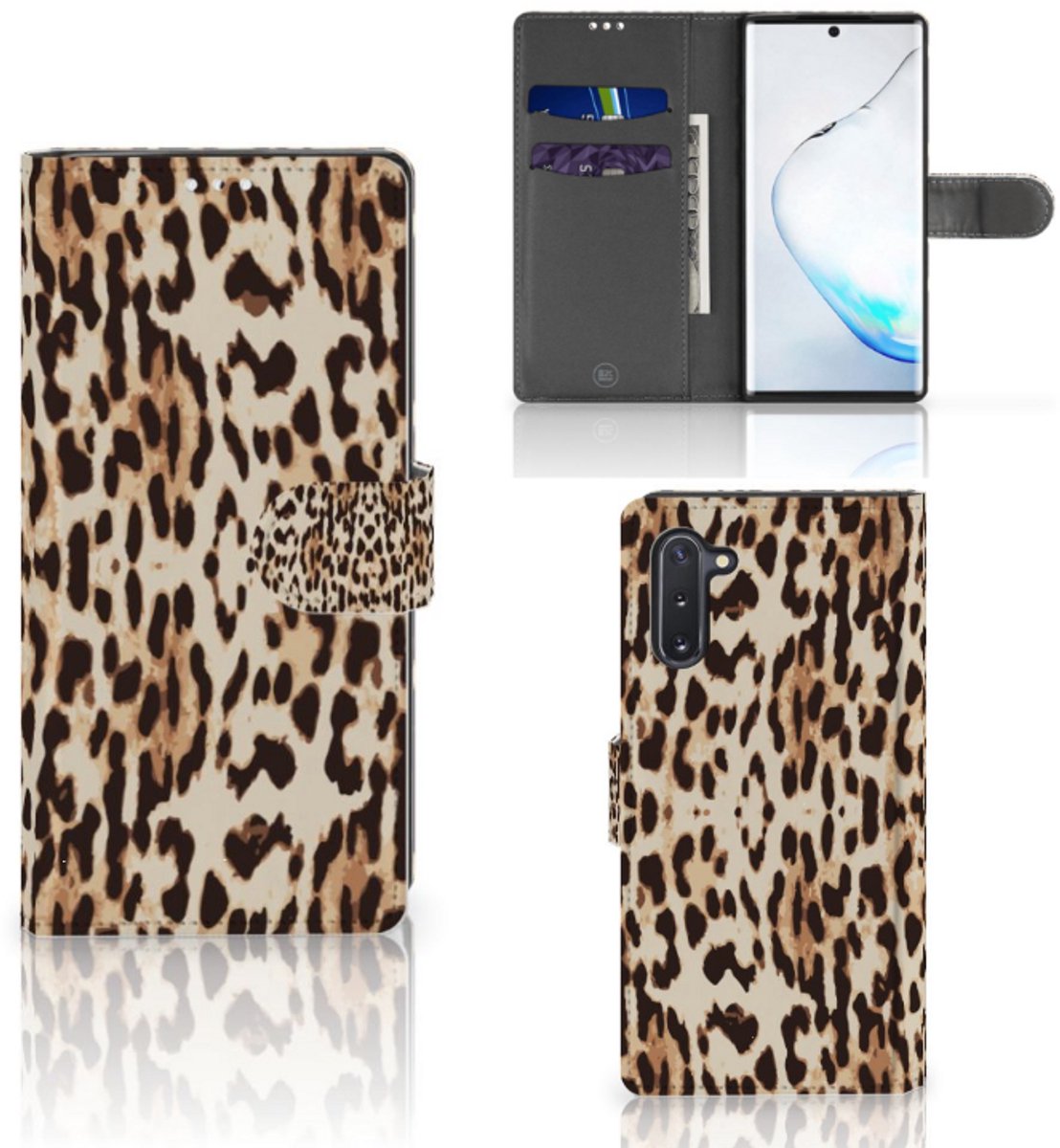 Samsung Galaxy Note 10 Telefoonhoesje met Pasjes Leopard