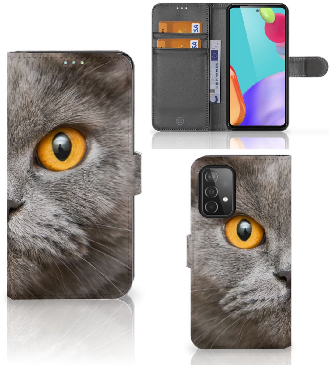 Telefoonhoesje met Pasjes Samsung Galaxy A52 Britse Korthaar