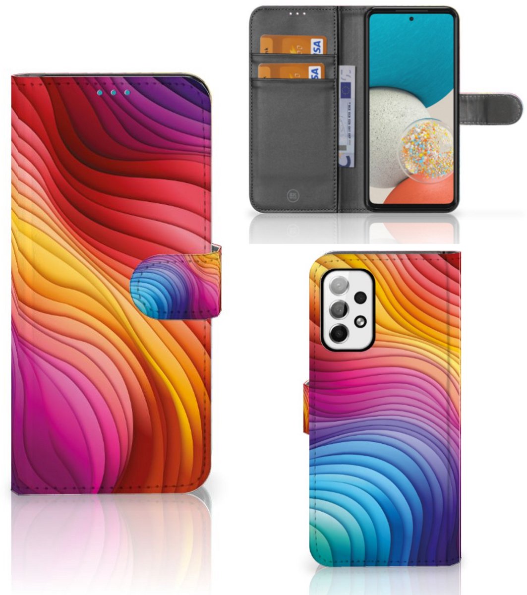 Book Case voor Samsung Galaxy A73 5G Regenboog