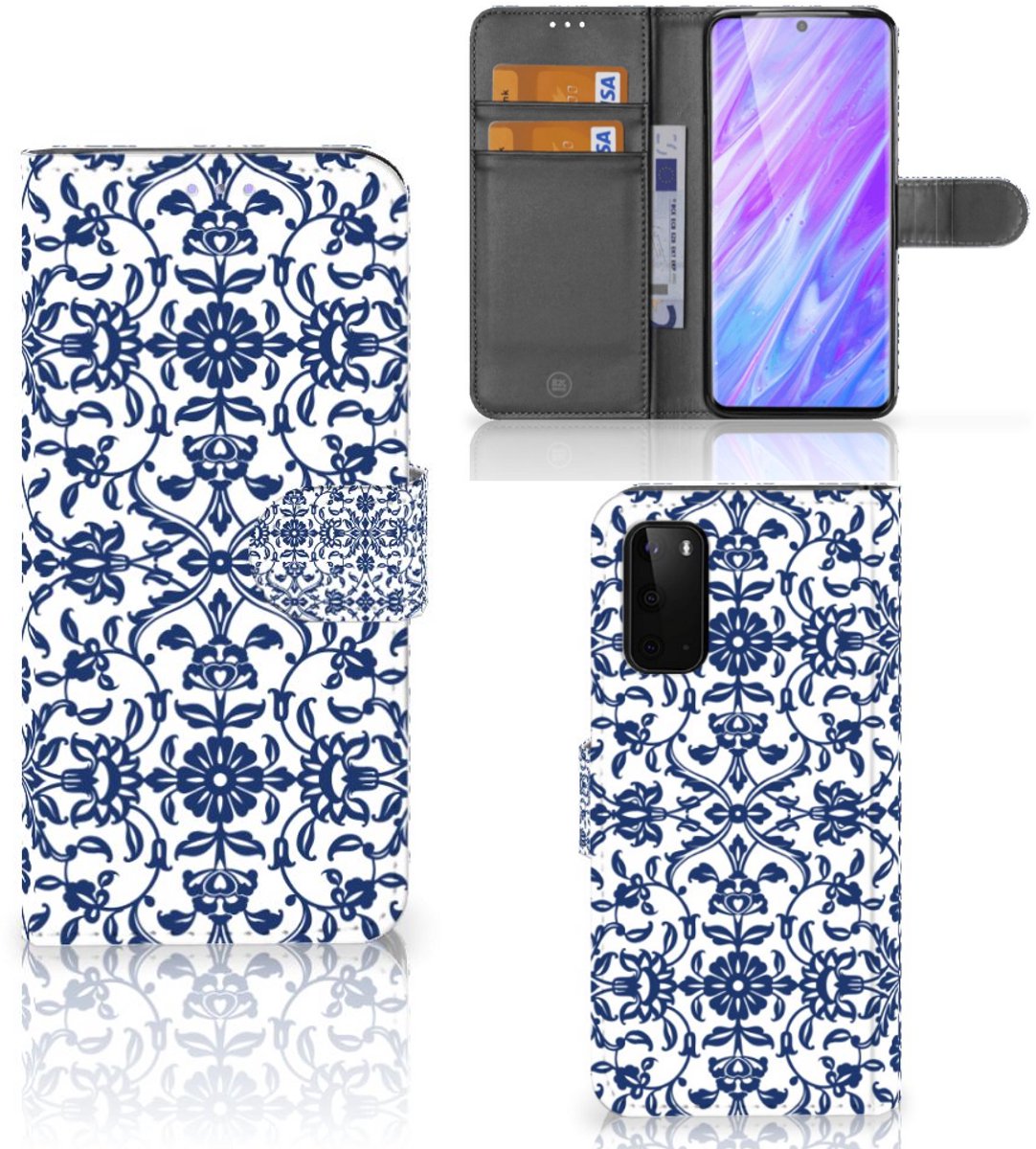 Samsung Galaxy S20 Hoesje Flower Blue