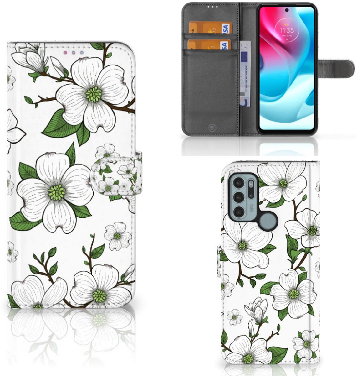 Motorola Moto G60s Hoesje Dogwood Flowers