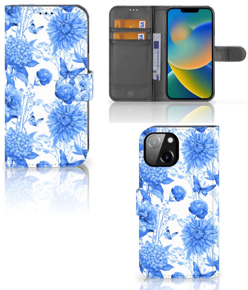 Hoesje voor Apple iPhone 14 Flowers Blue