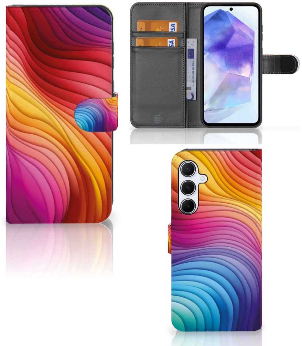 Book Case voor Samsung Galaxy A55 Regenboog
