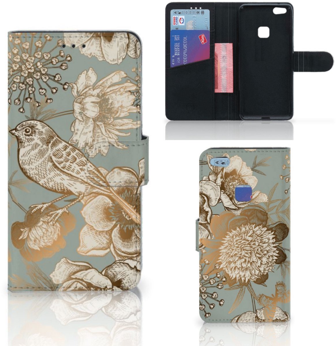 Hoesje voor Huawei P10 Lite Vintage Bird Flowers
