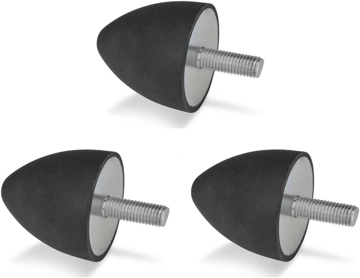 Aanslagbuffer - Bufferstop Rubberstop - Schokken Dempen - Parabolische Vorm - 35mm x 40mm - Zwart