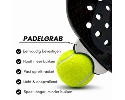 PadelGrab - Ballenraper – Accessoire – Nooit meer Bukken – Past op elk racket