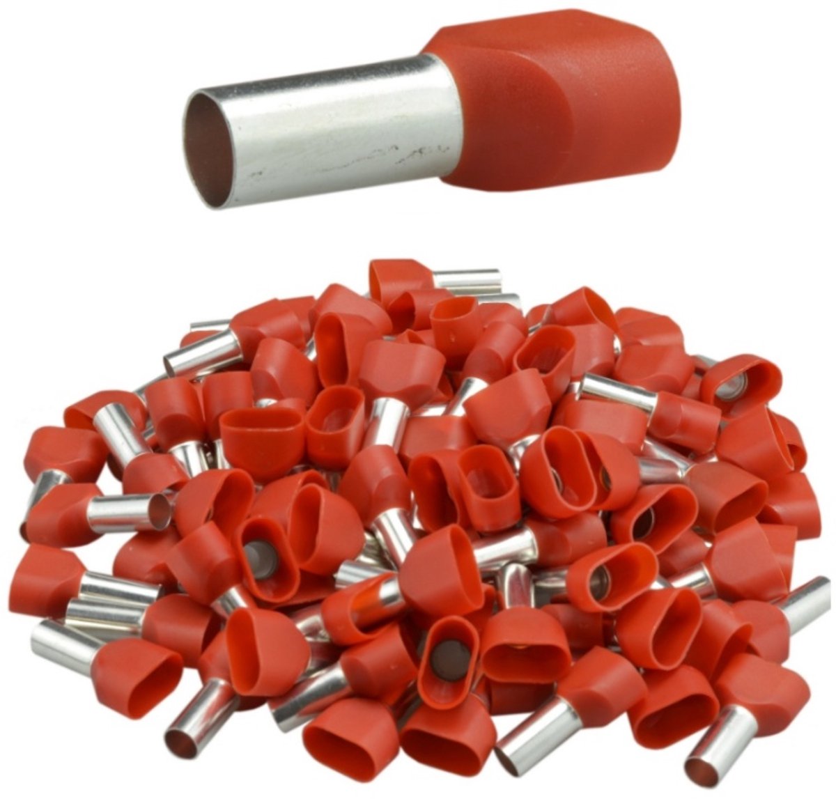 Trytyt - Dubbele Isolerende Kabeluiteinden - 2x1.0/8mm - Rood - 100 stuks