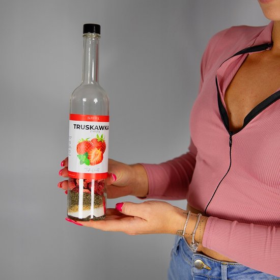 Bimberek - Flesje Eigen Likeur - 500ml - Gevriesdroogd Fruit - Aardbei Munt van Bimberek — afbeelding 3
