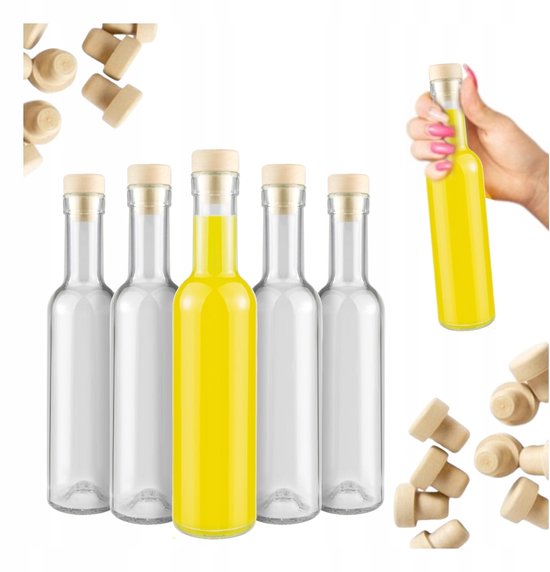 Bimberek Futura Serie - Glasflessen - 250ml - Met Kurk - Voor Alcohol van Bimberek — afbeelding 4