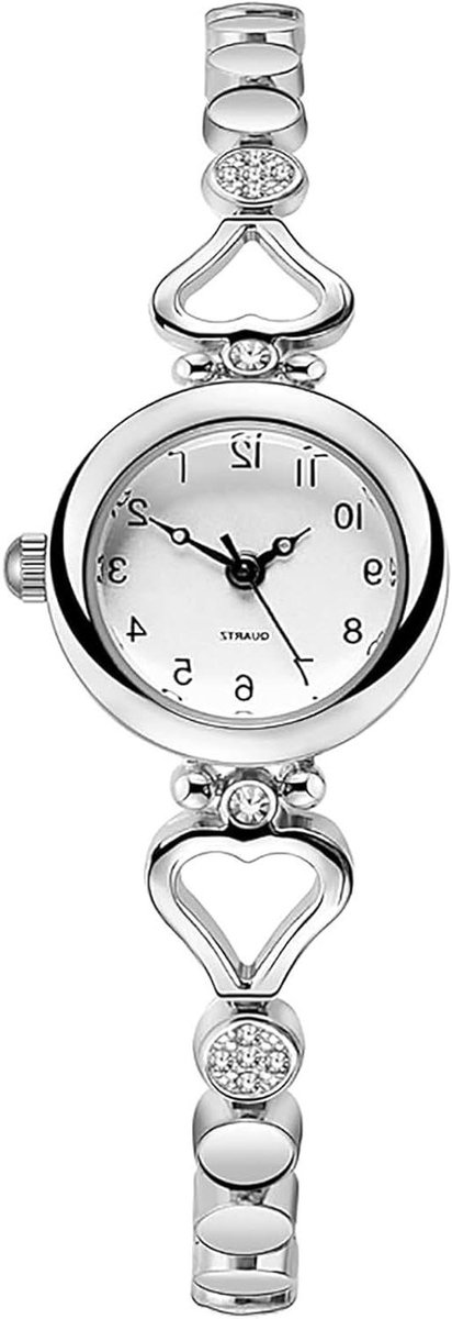Dameshorloge Zilver - Elegante Luxe Horloge - Dagelijks Dragen - Krasbestendig Glas - 20 mm Wijzerplaat - Zilver