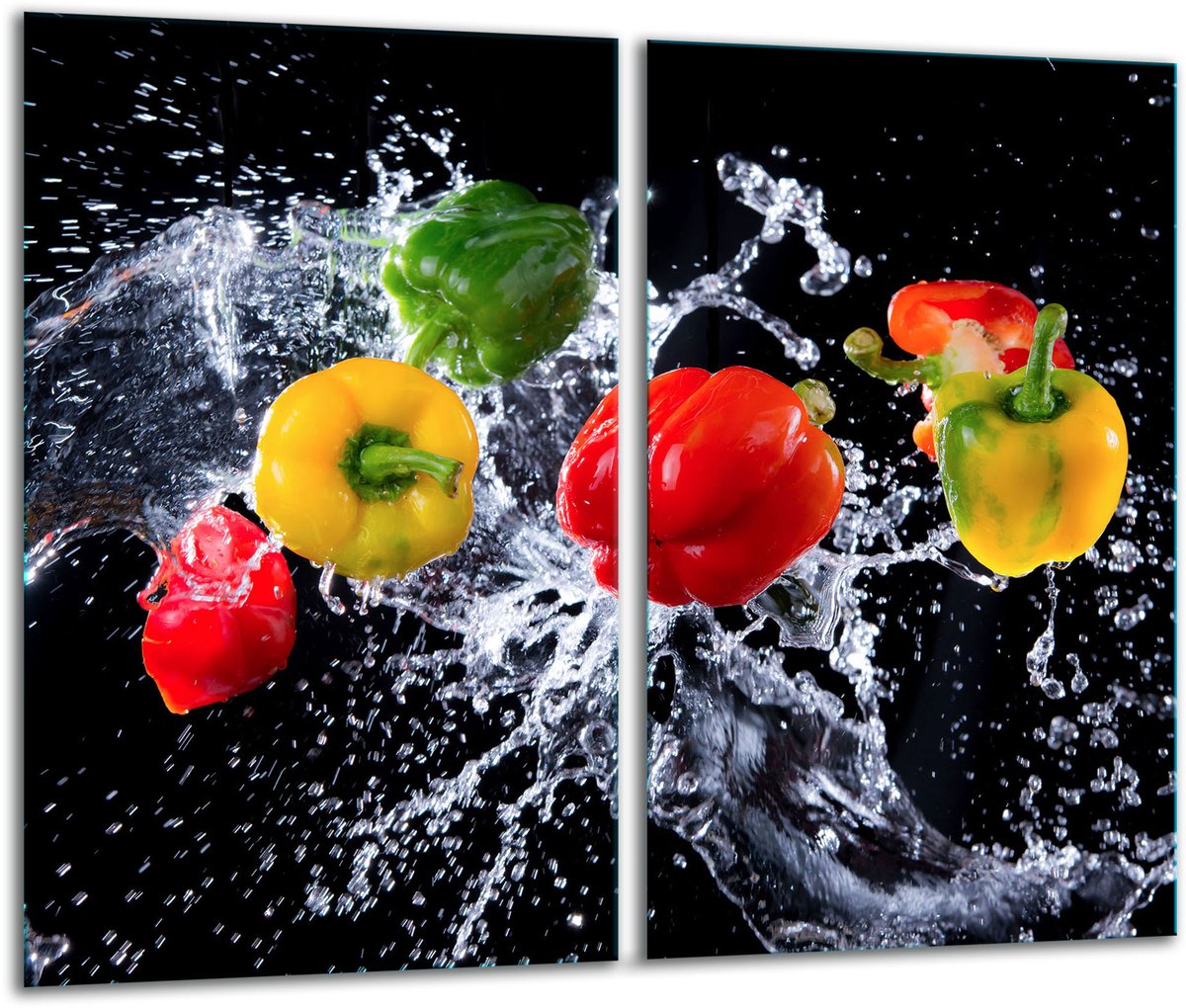 TMK ArtDeko - Snijplank - Glas - Paprika - 2x 30x52 cm