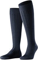 FALKE Teppich im Schuh lang eenkleurig wol kniekousen heren blauw - maat 43-44
