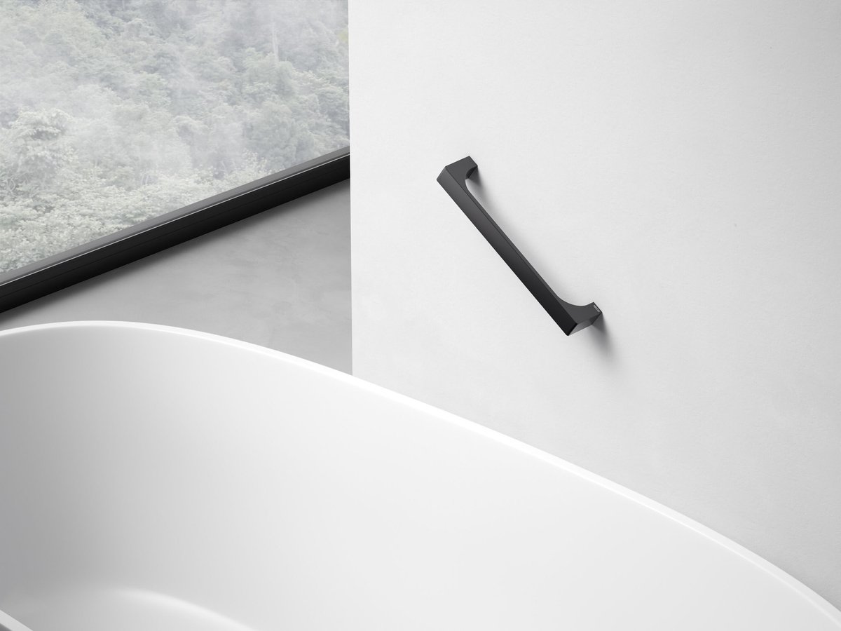 KEUCO Edition 11 Handgreep 32 cm – mat zwart metaal – belastbaar tot 115 kg – wandgreep voor bad en douche – badkamer
