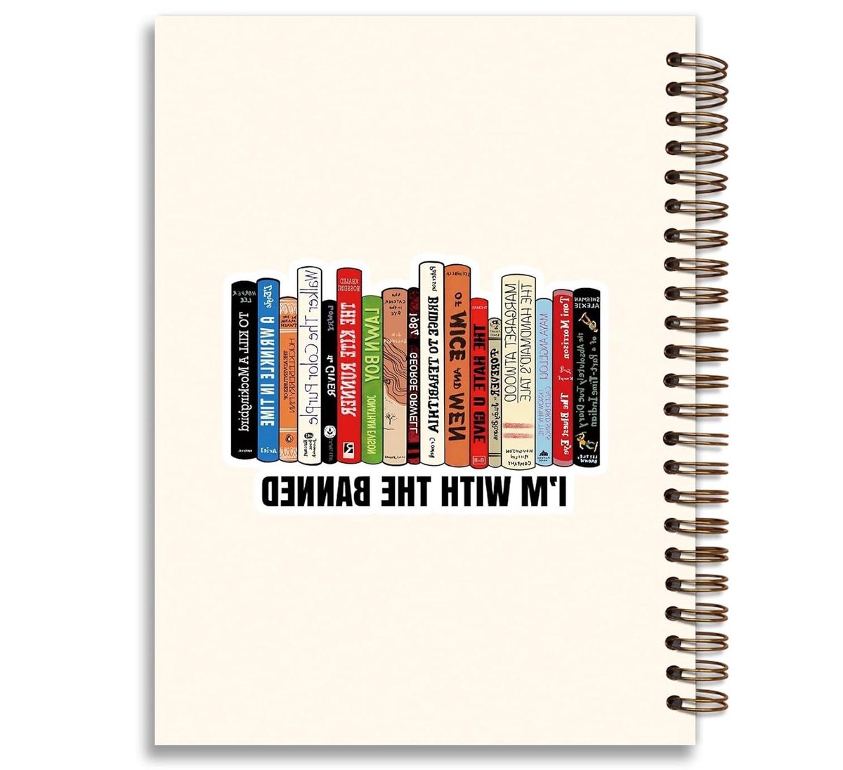 Notitieboek Spiraal - Dagboek Gelijnd - Boeken Liefhebbers - Verboden Boeken Thema - 55 x 83 Inch - Niet gespecificeerd