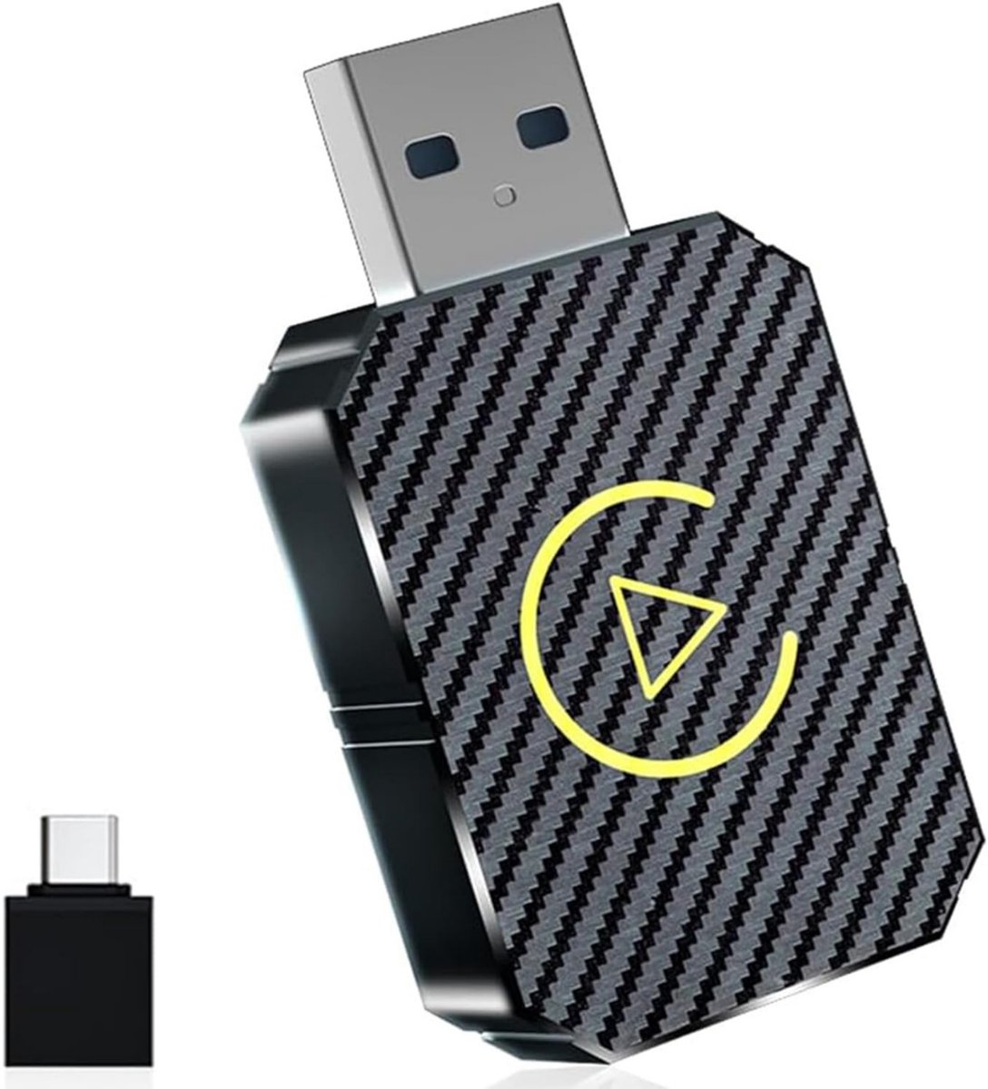 REN® Carplay dongle - Android Auto Dongle - Carlinkit - Zwart - 11cm x 9cm x 2cm