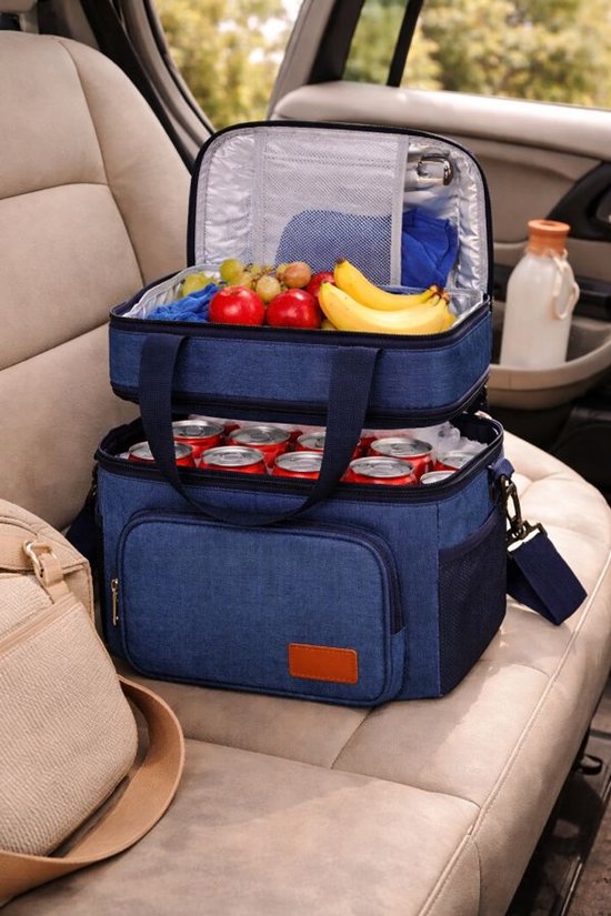 Ceruzo Koeltas 14L - Geïsoleerde Lunchtas - Dubbel Compartiment - Blauw van Ceruzo — afbeelding 3