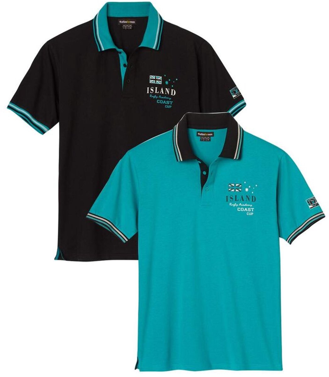 ATLAS FOR MEN - 2-pack sportieve poloshirts - Heren - Verkrijgbaar in grote maten - XL