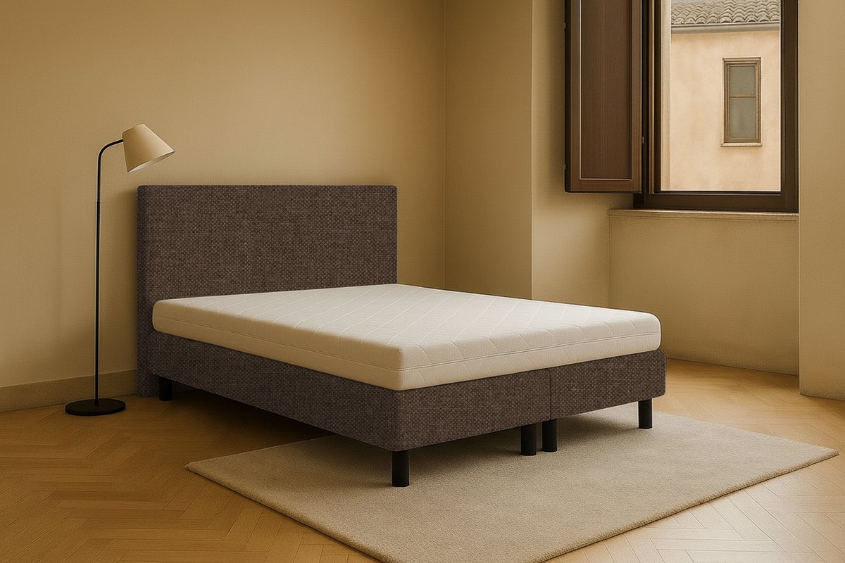 Boxsping FD Boxspring Vendita vlak 130x200 cm Luxe Pocketvering Stof bruin