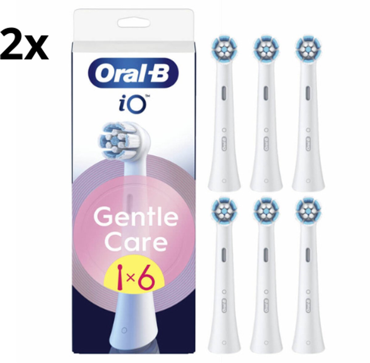 Oral B iO Gentle Care Opzetborstels - Wit - 2 x 6 stuks